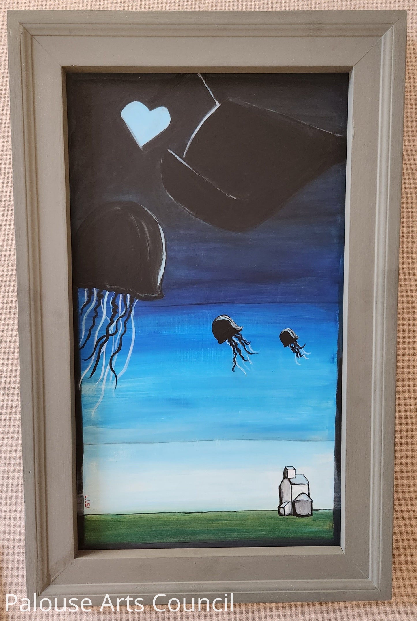 Elevator - Lucy Mullendore - acrylic on hardboard