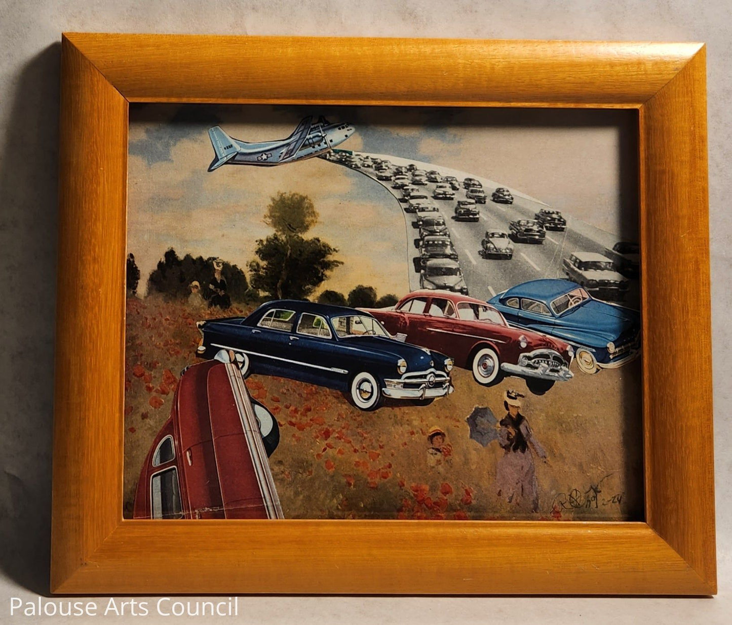 Poppies and Cars - Russ Wheelhouse - Mixed Media