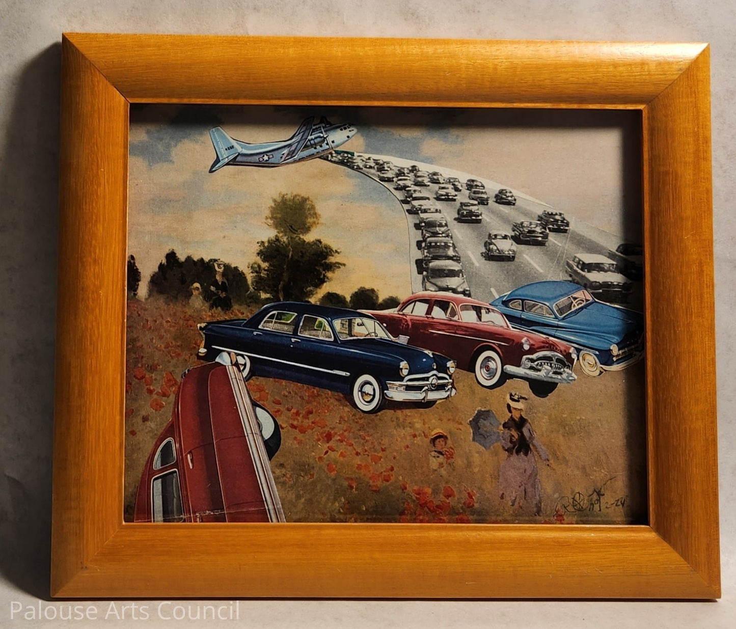 Poppies and Cars - Russ Wheelhouse - Mixed Media