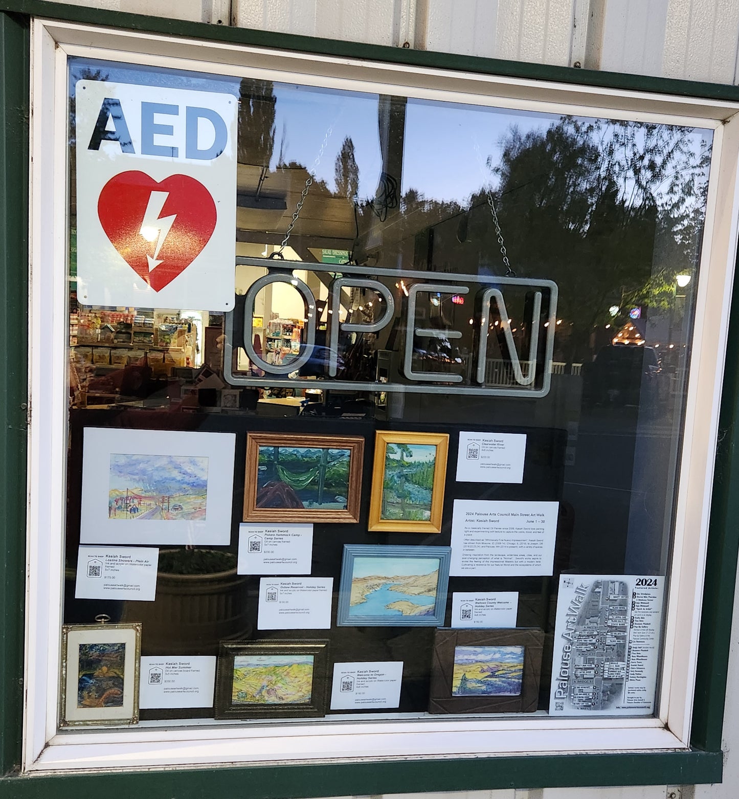 Wallowa County Welcome - Holiday Series - Kasiah Sword - Ink and acrylic on Watercolor paper framed