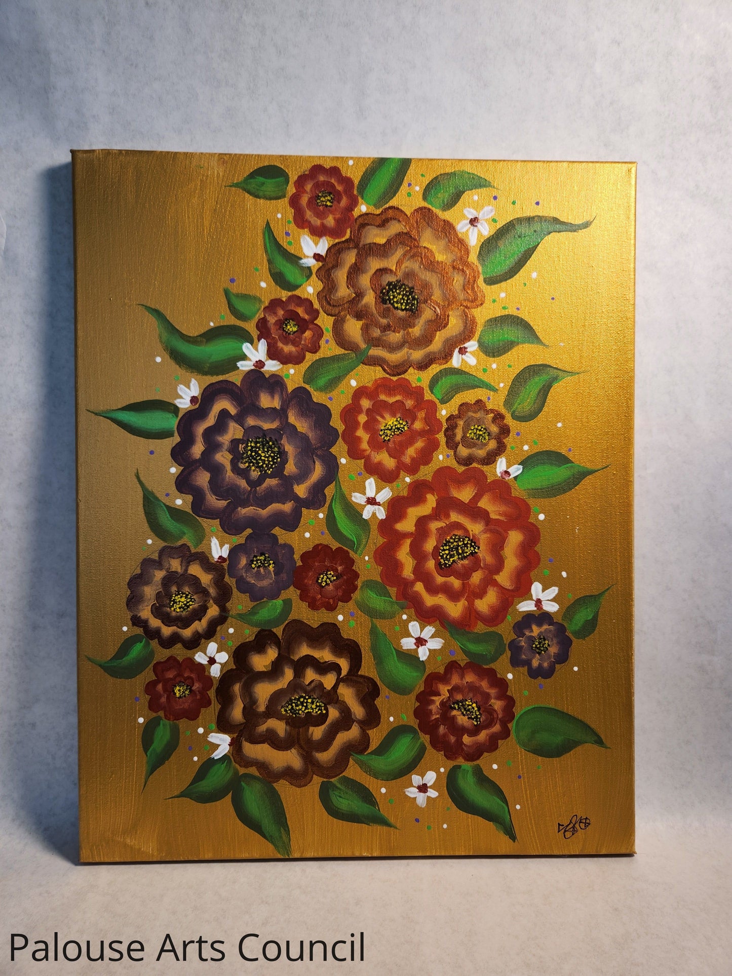 Golden flowers - Shannon Plunkett - Acrylic on canvas