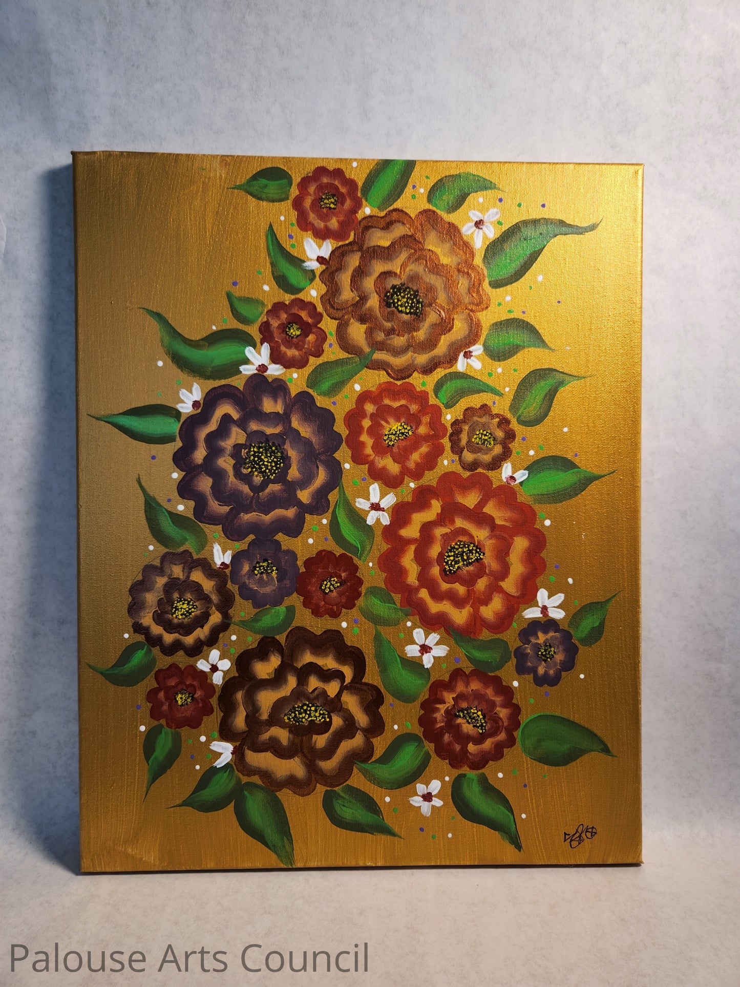 Golden flowers - Shannon Plunkett - Acrylic on canvas