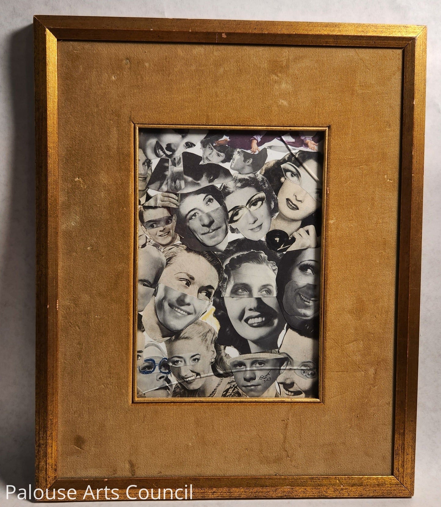 Googly Eyes on Gold Velvet - Russ Wheelhouse - Mixed Media