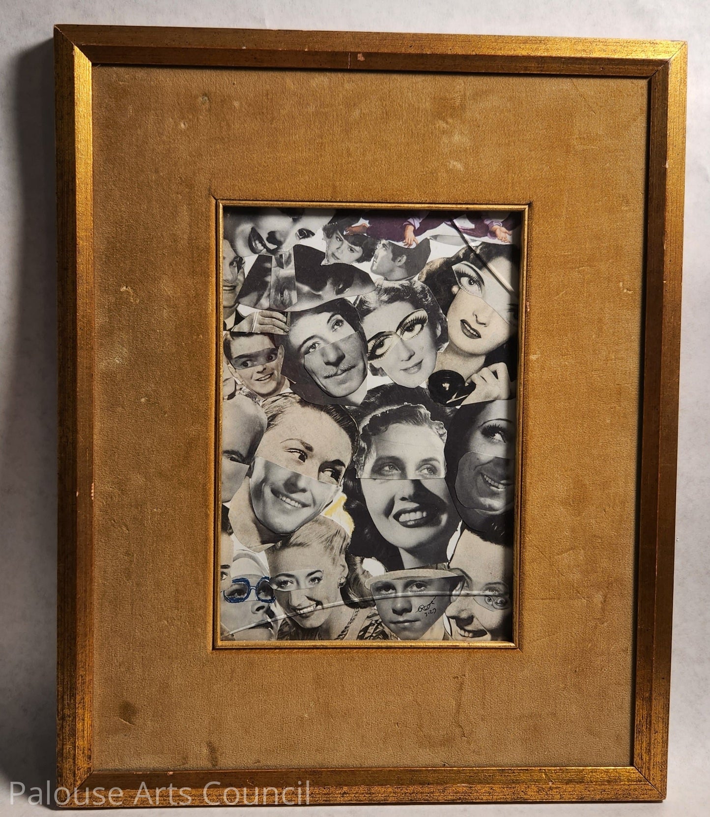 Googly Eyes on Gold Velvet - Russ Wheelhouse - Mixed Media