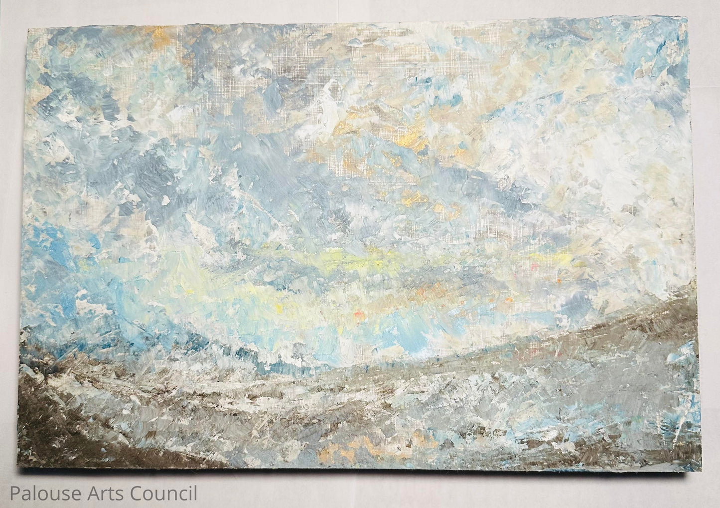 Winters Bite - Karen Bender Peltier - Pastel oil stick on masonite board