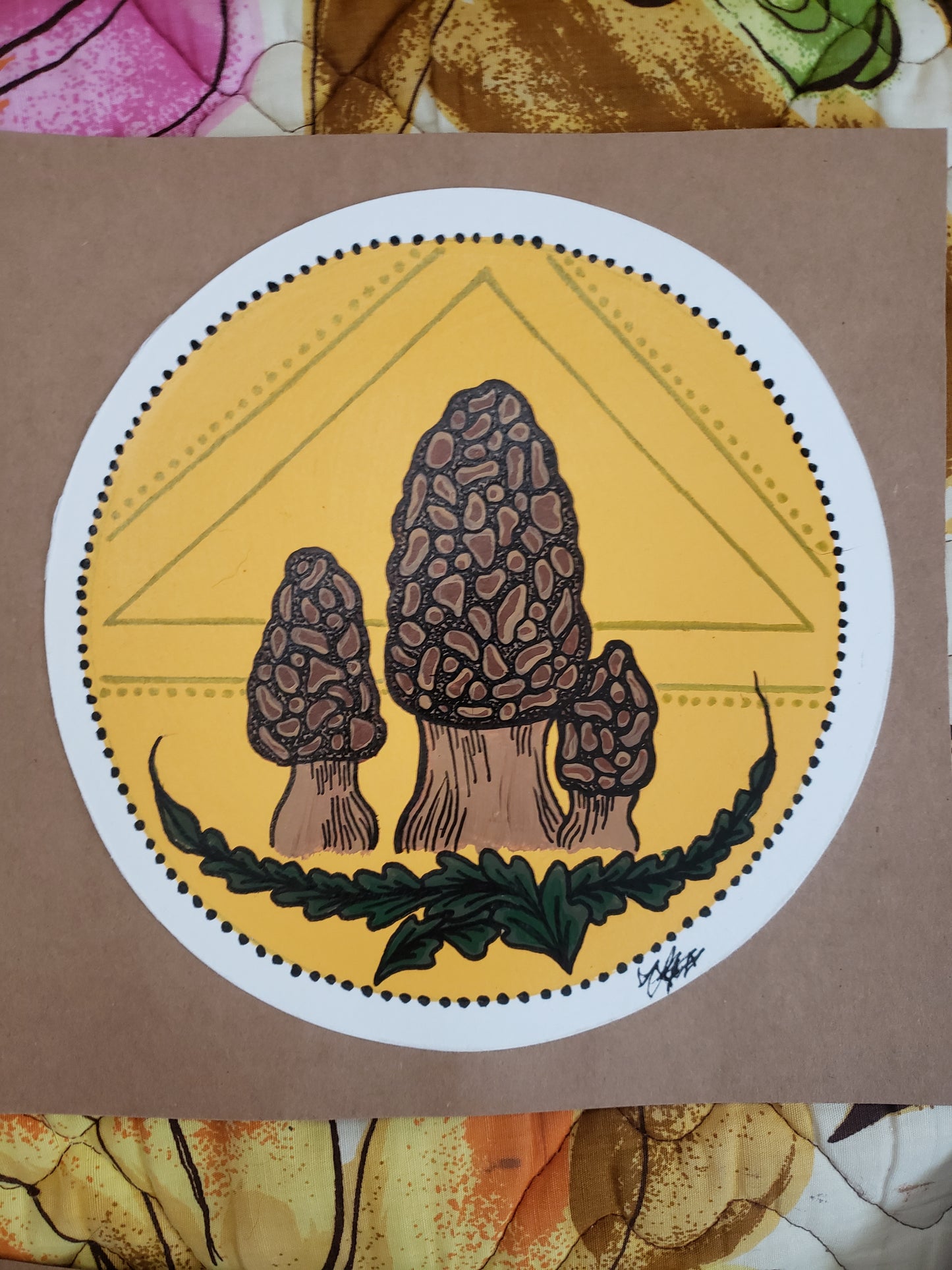 Morels - Shannon Plunkett - Acrylic and ink