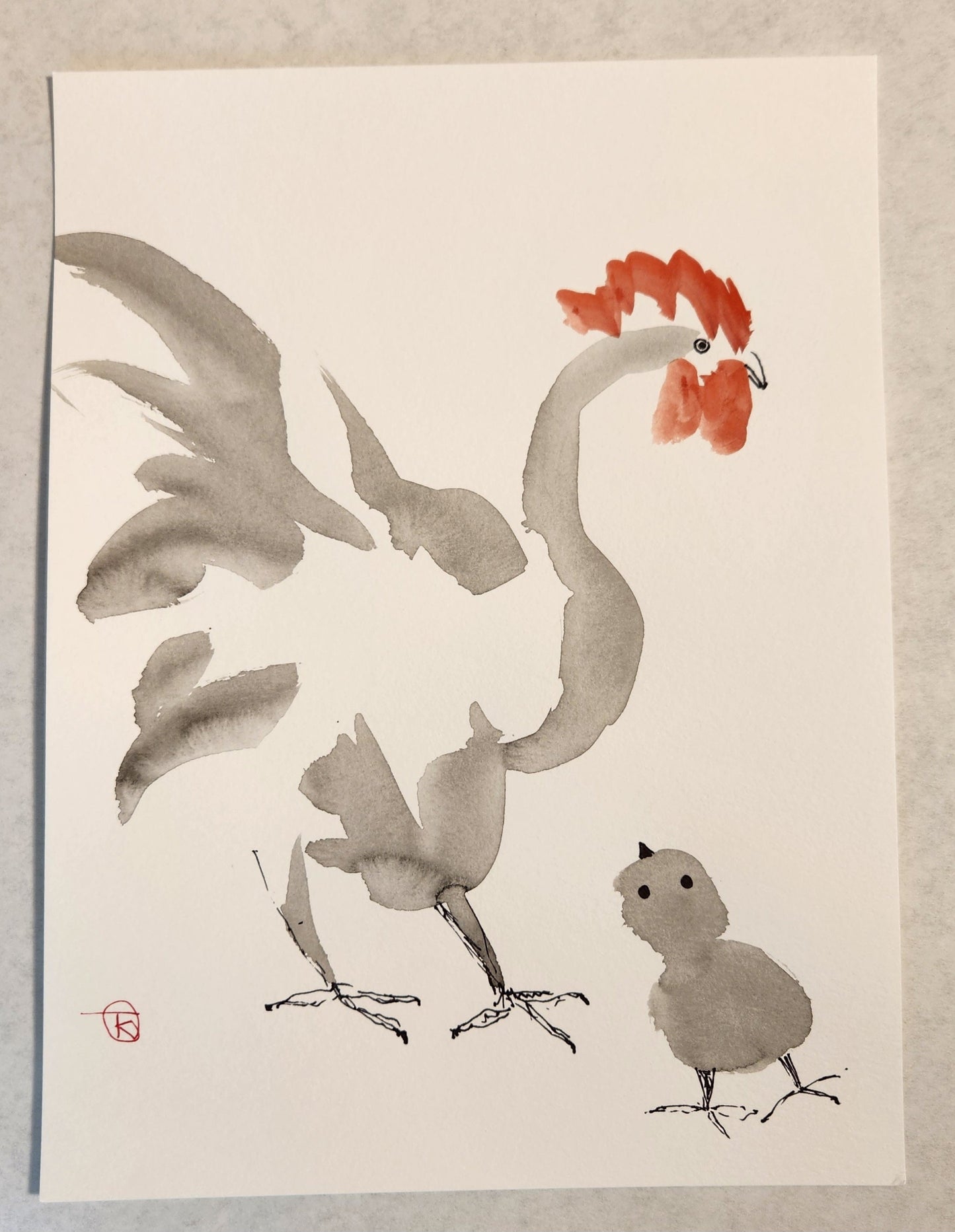 2024 Chicken Series #30- Tina Ochs - Sumi Ink