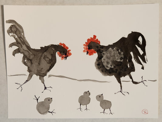 2024 Chicken Series #3 - Tina Ochs - Sumi Ink