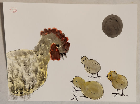 2024 Chicken Series #26 - Tina Ochs - Sumi Ink