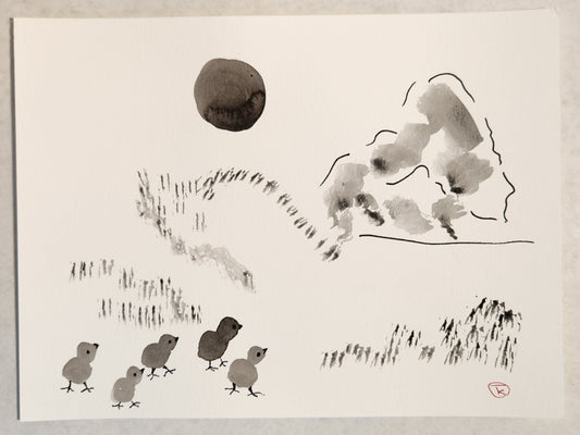 2024 Chicken Series #20 - Tina Ochs - Sumi Ink