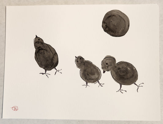 2024 Chicken Series #19 - Tina Ochs - Sumi Ink