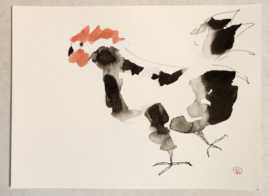 2024 Chicken Series #15 - Tina Ochs - Sumi Ink