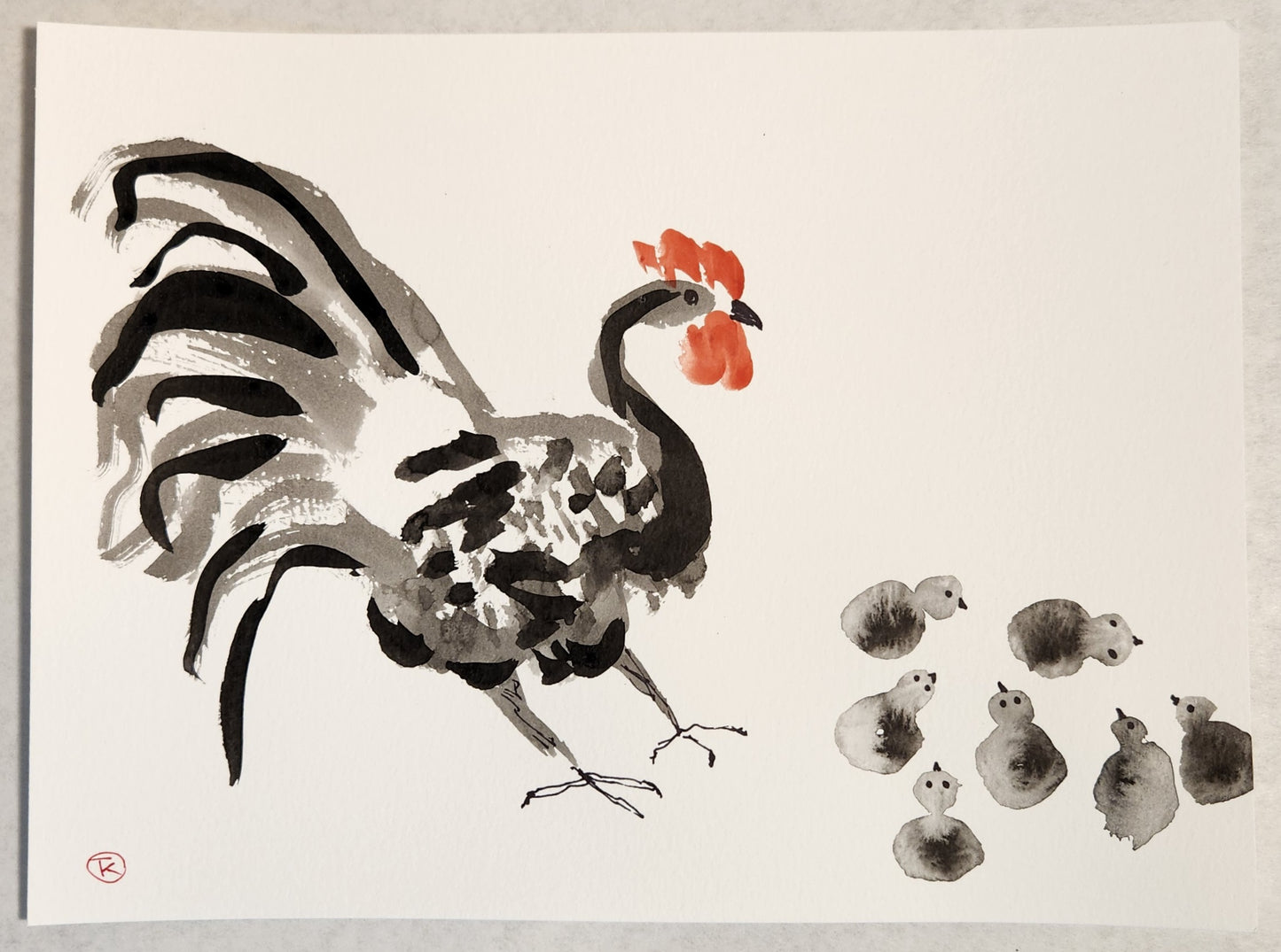 2024 Chicken Series #8 - Tina Ochs - Sumi Ink