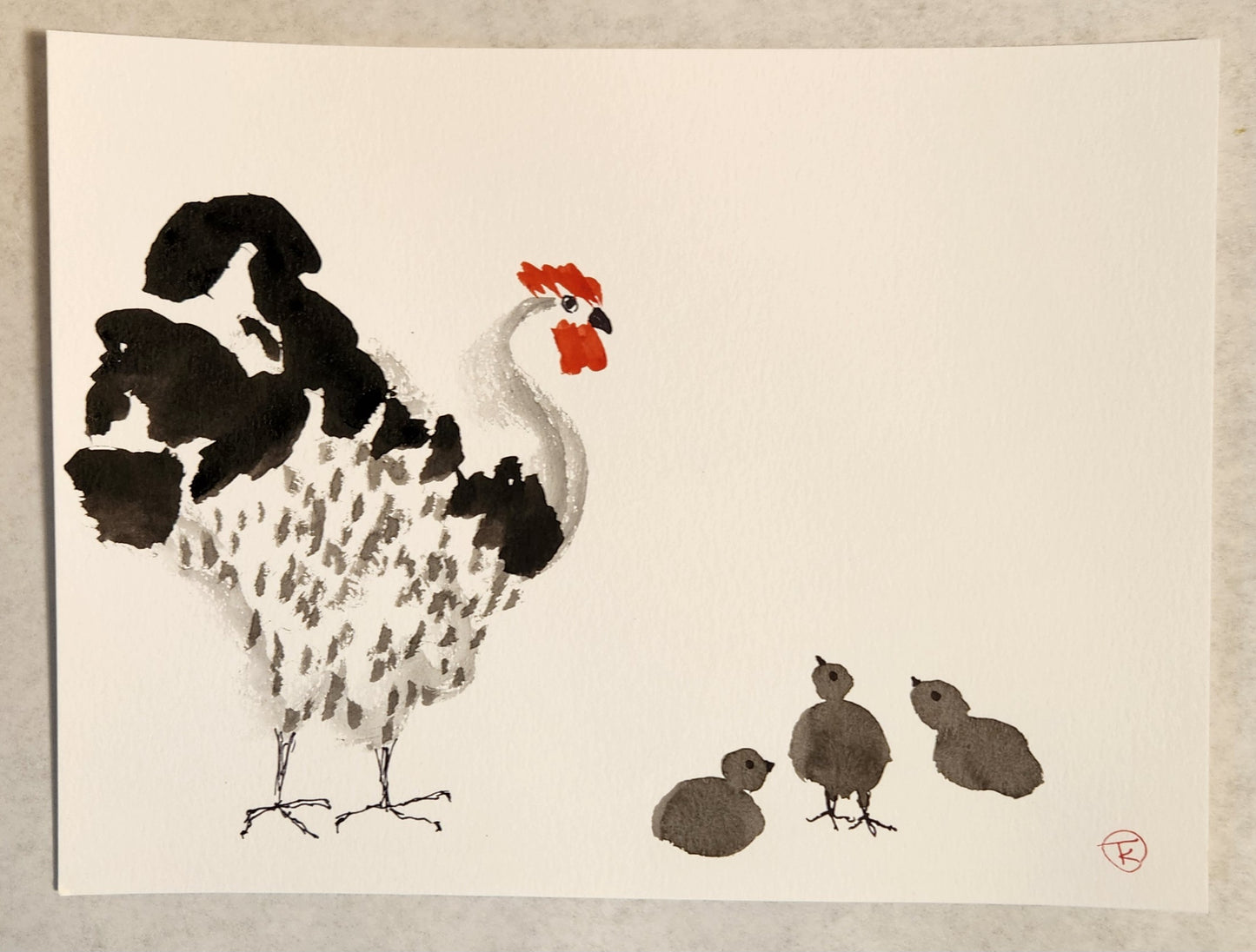 2024 Chicken Series #7 - Tina Ochs - Sumi Ink