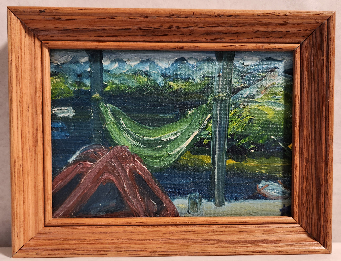 Pokera Hammock Camp - Camp Series - Kasiah Sword - Oil on canvas framed