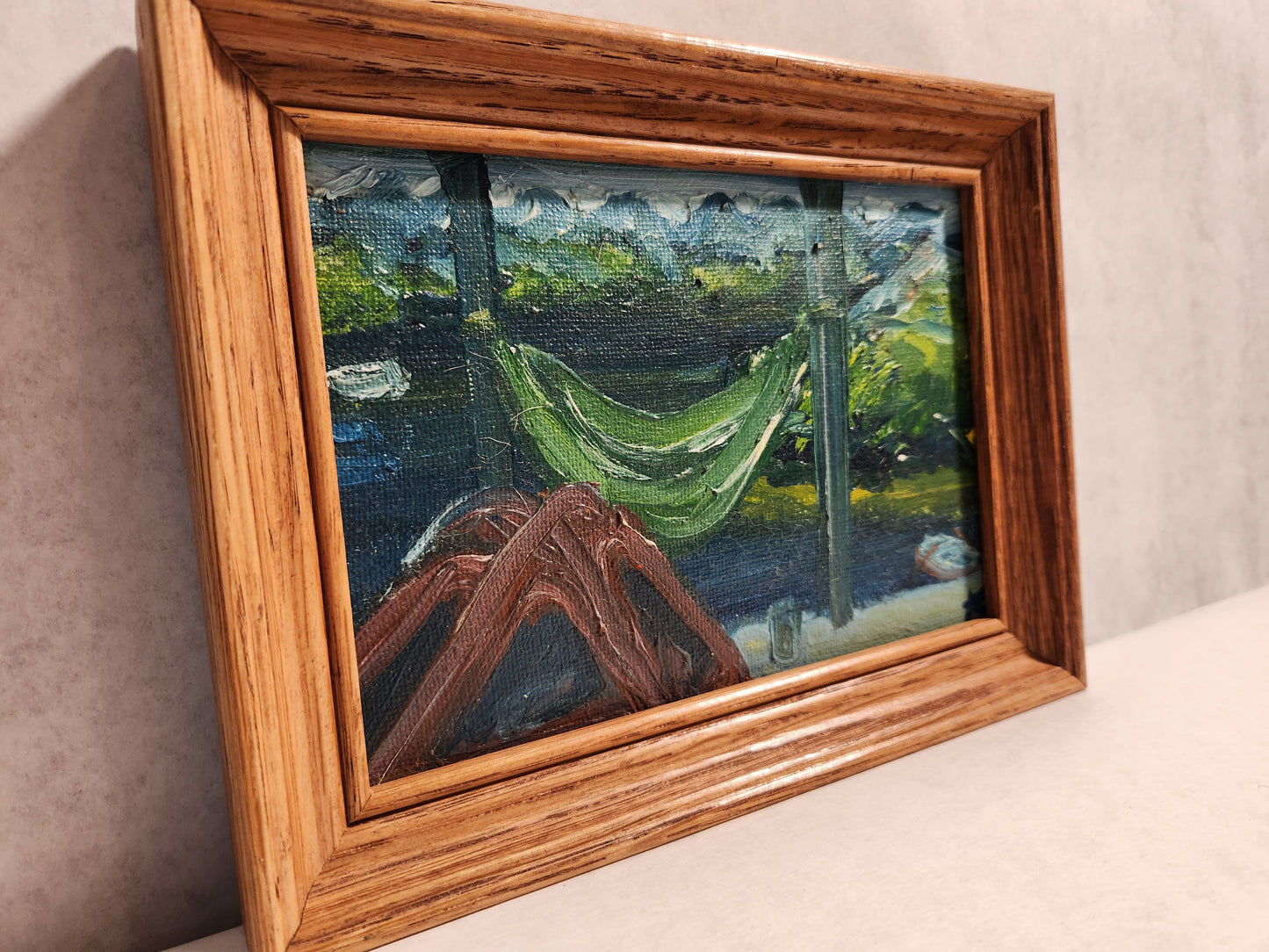 Pokera Hammock Camp - Camp Series - Kasiah Sword - Oil on canvas framed