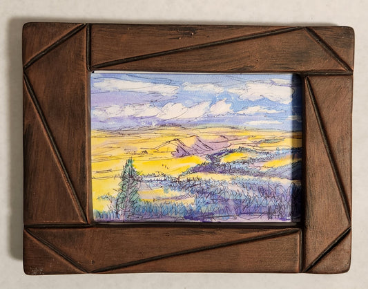 Wallowa County Welcome  - Holiday Series - Kasiah Sword - Ink and acrylic on Watercolor paper framed