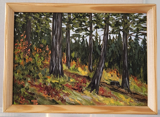 Fall Color - Mary McCroskey State Park - Tom Groesbeck - Oil on birch panel