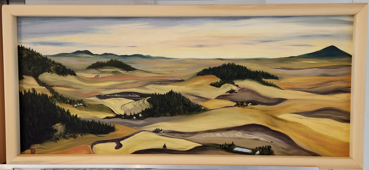 Palouse - From Skyline Drive- Tom Groesbeck - Oil on wood panel