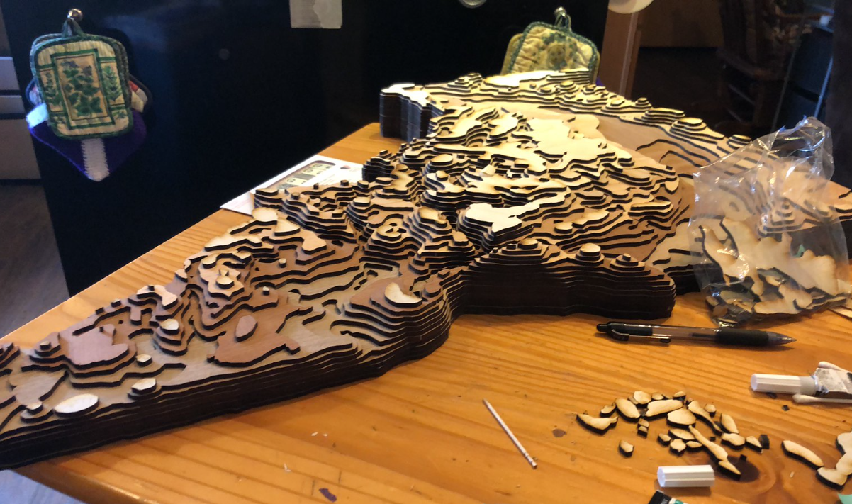 Idaho Topographic Map - Shishona Turner - Layered Laser Cut Wood