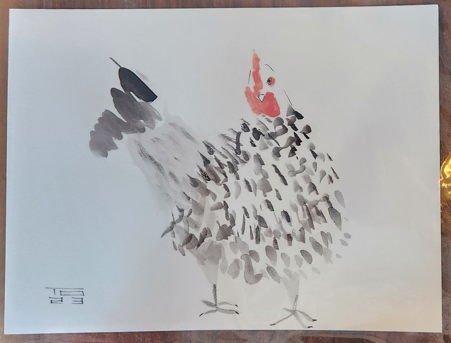 Chicken Series #5 - Tina Ochs - Sumi Ink