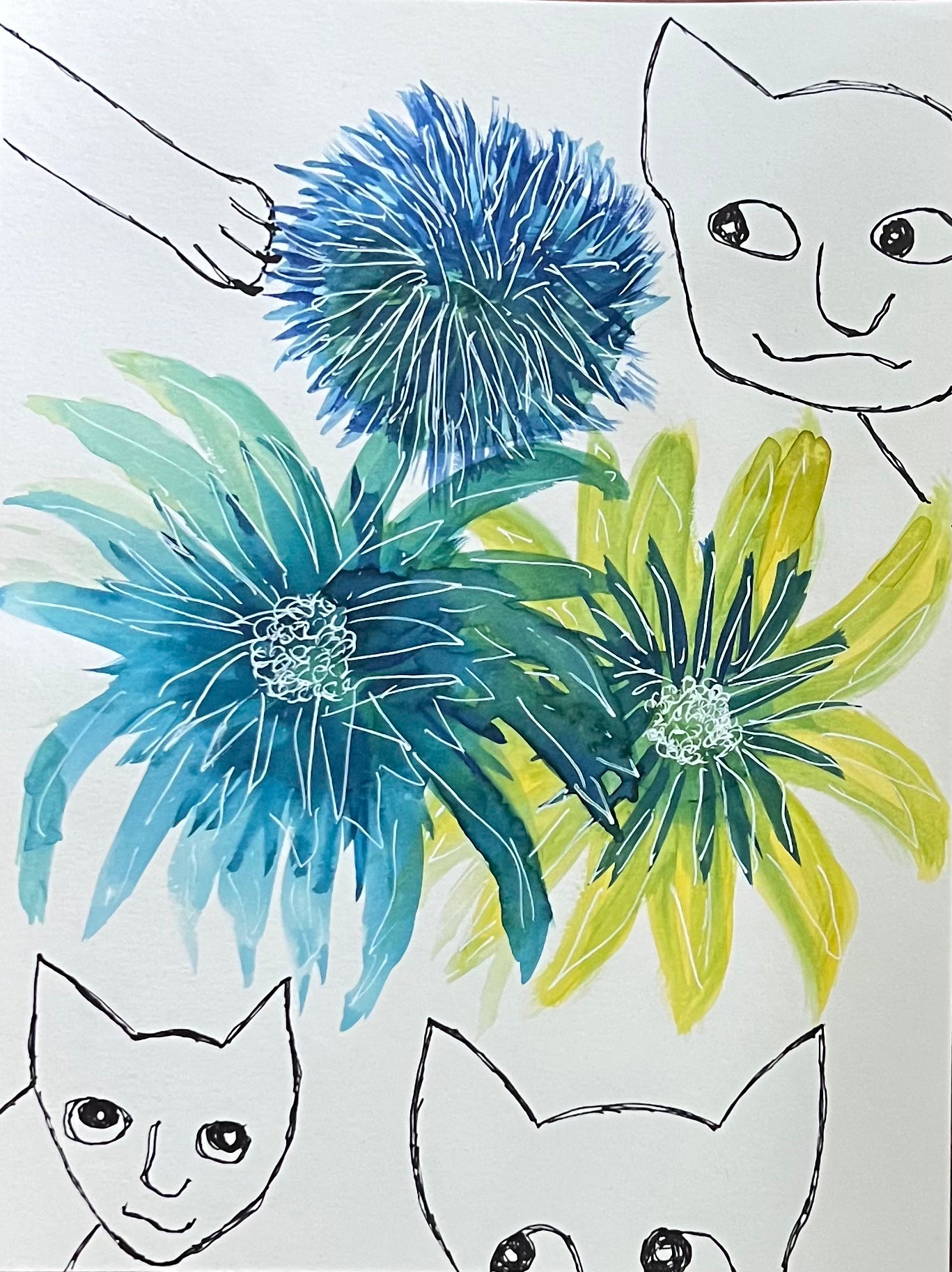 Cats and Flowers #1