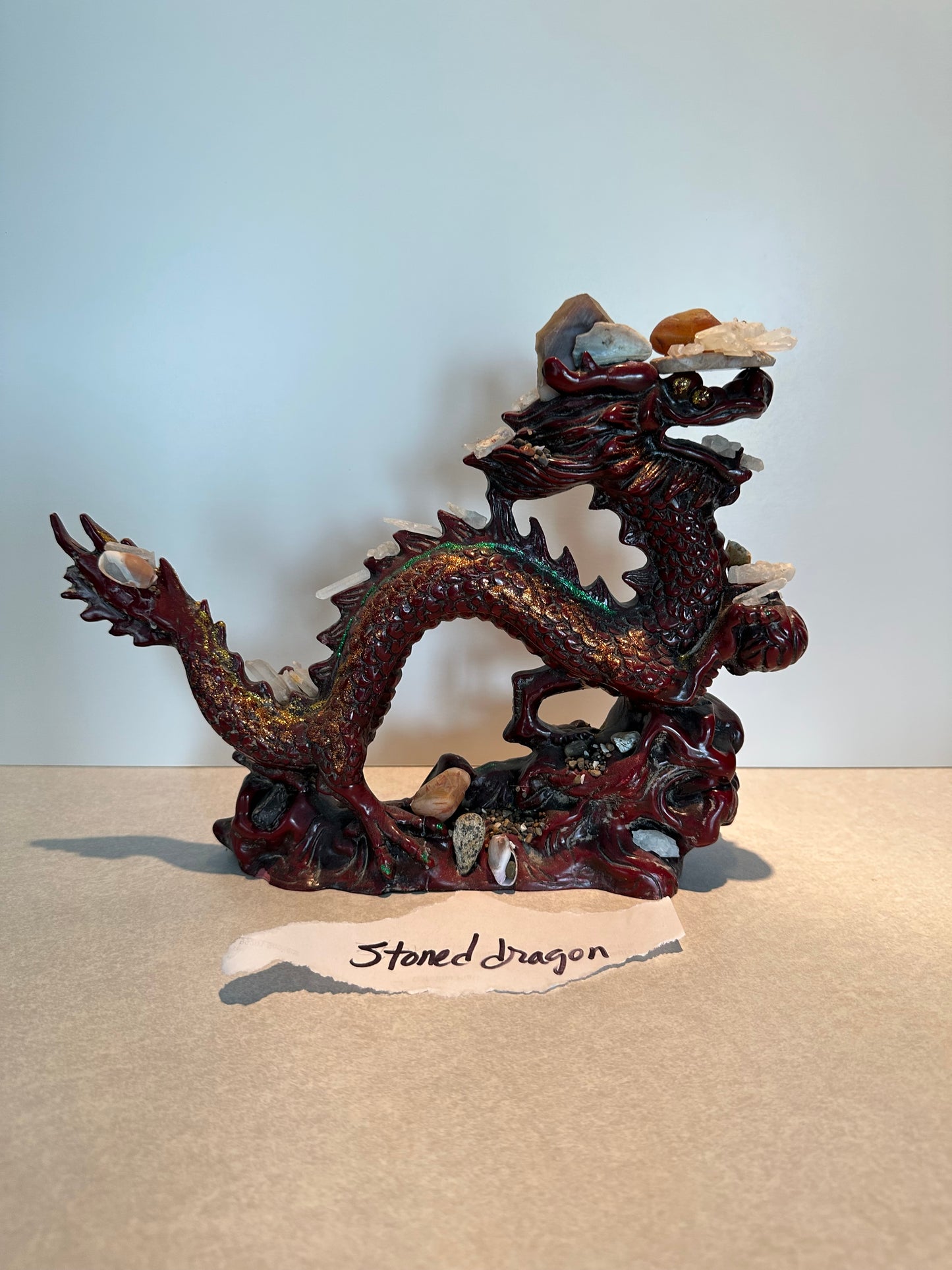 Stoned Dragon - Russ Wheelhouse - Upcycled Mixed Media