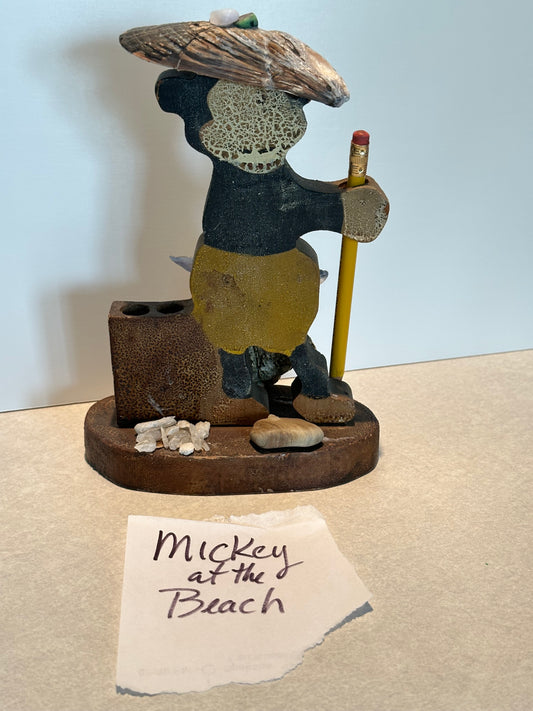 Mickey at the Beach - Russ Wheelhouse - Upcycled Mixed Media