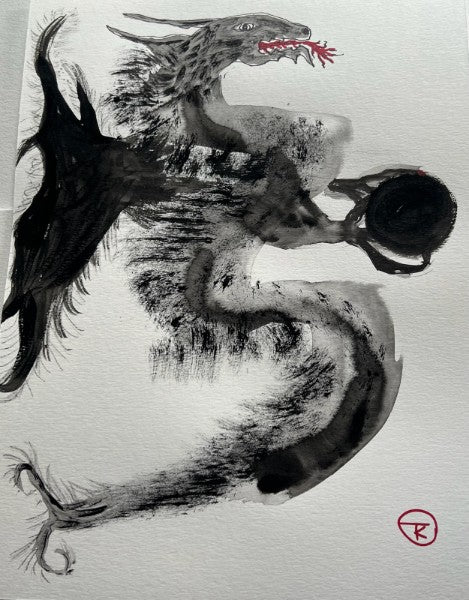 Year of the Dragon #9 - Tina Ochs - Sumi Ink