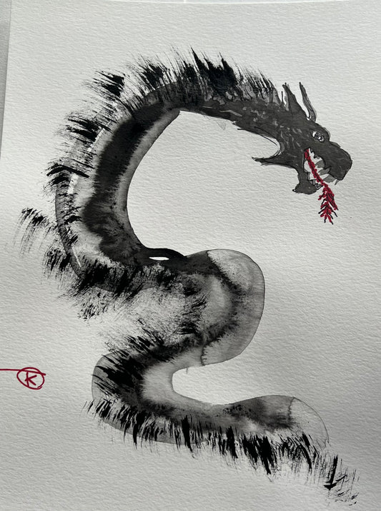 Year of the Dragon #10 - Tina Ochs - Sumi Ink