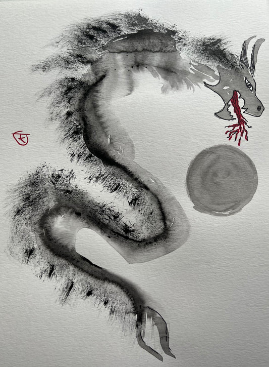 Year of the Dragon #12 - Tina Ochs - Sumi Ink