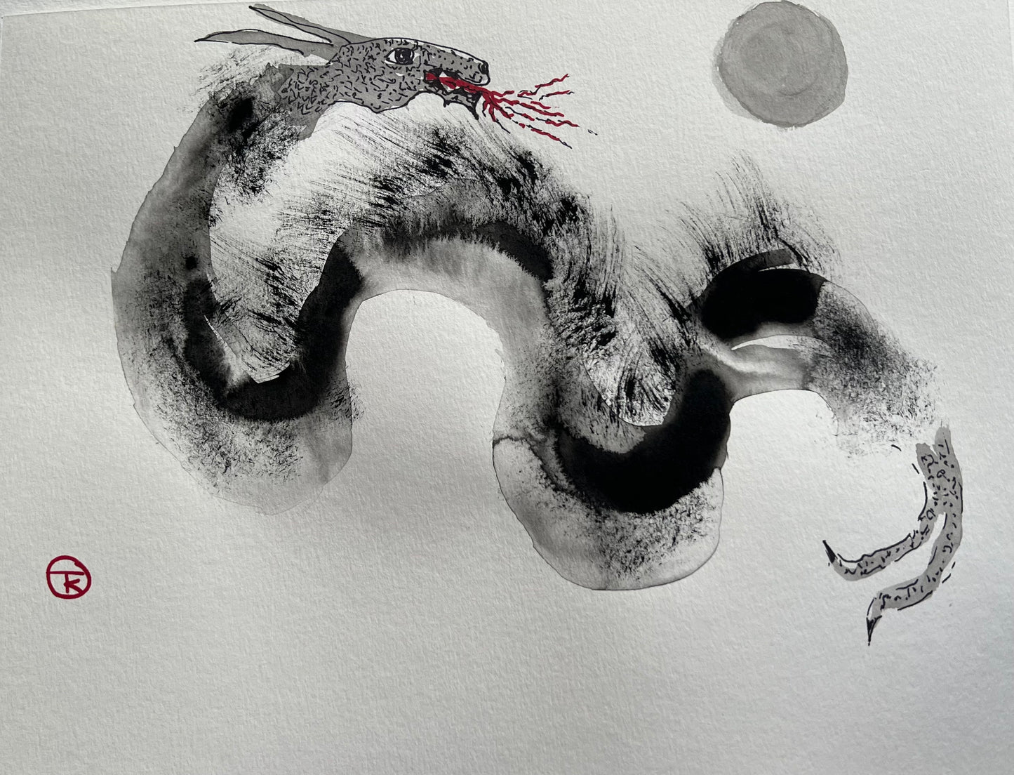 Year of the Dragon #13 - Tina Ochs - Sumi Ink