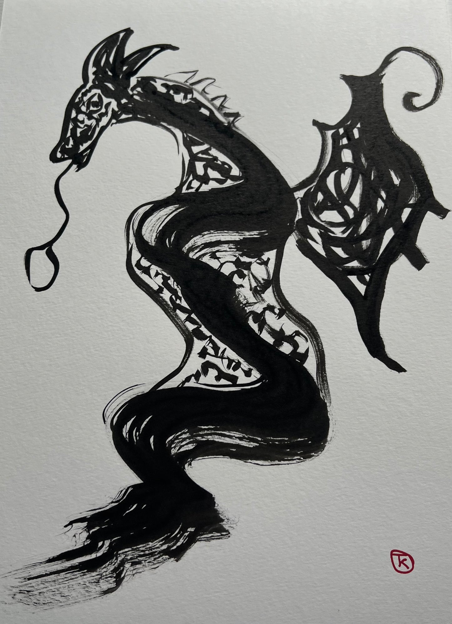 Year of the Dragon #15 - Tina Ochs - Sumi Ink