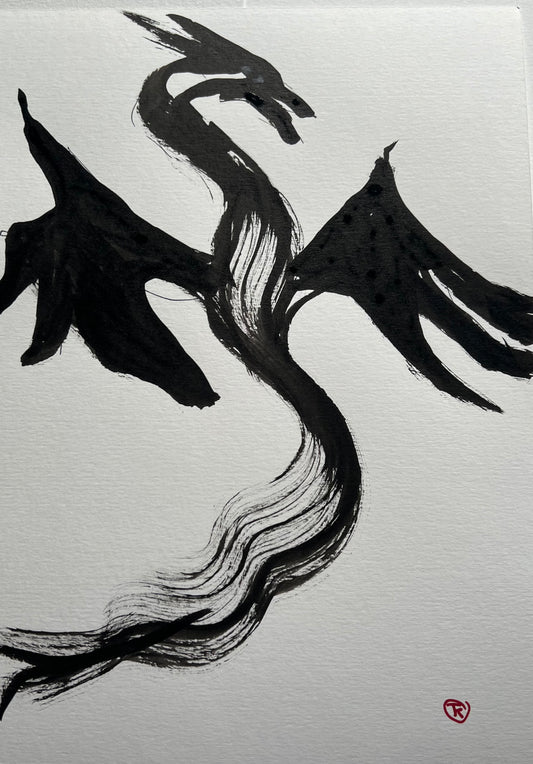 Year of the Dragon #16 - Tina Ochs - Sumi Ink