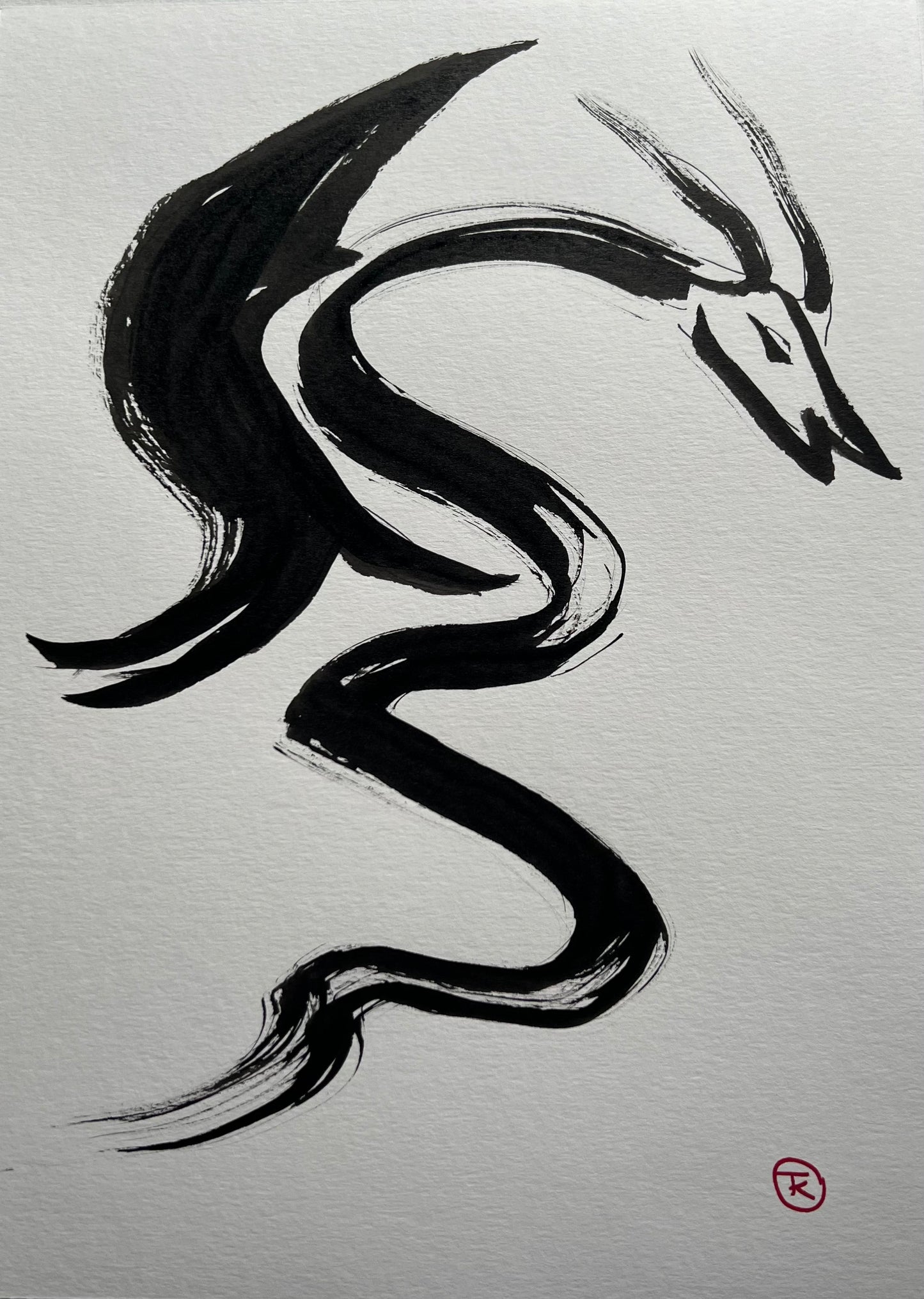 Year of the Dragon #17 - Tina Ochs - Sumi Ink