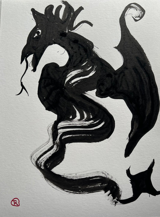 Year of the Dragon #18 - Tina Ochs - Sumi Ink