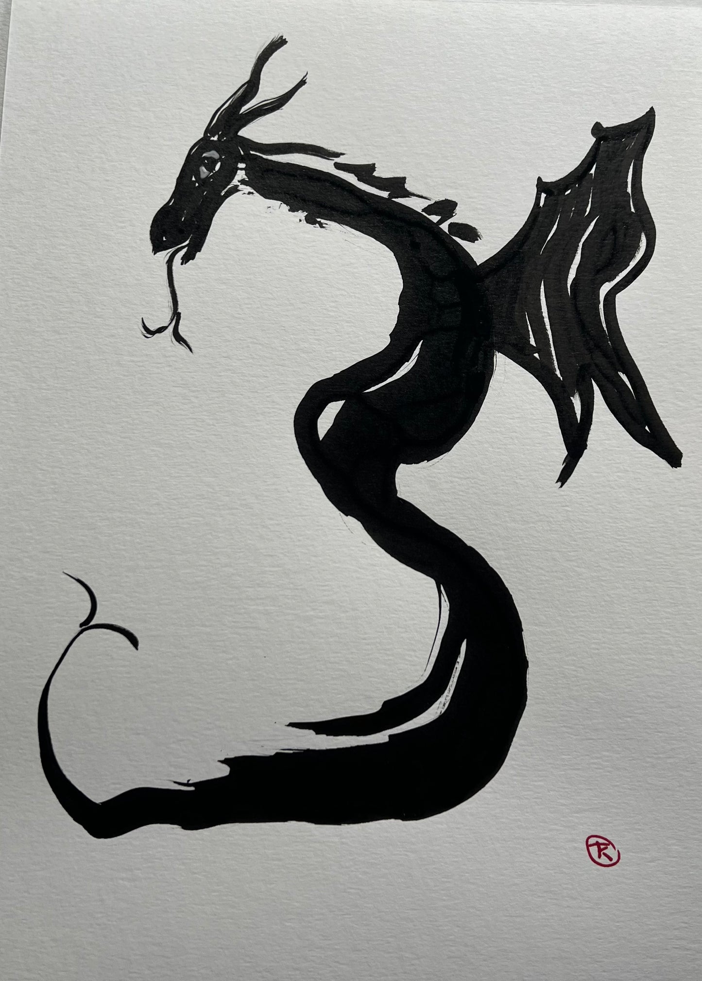 Year of the Dragon #20 - Tina Ochs - Sumi Ink