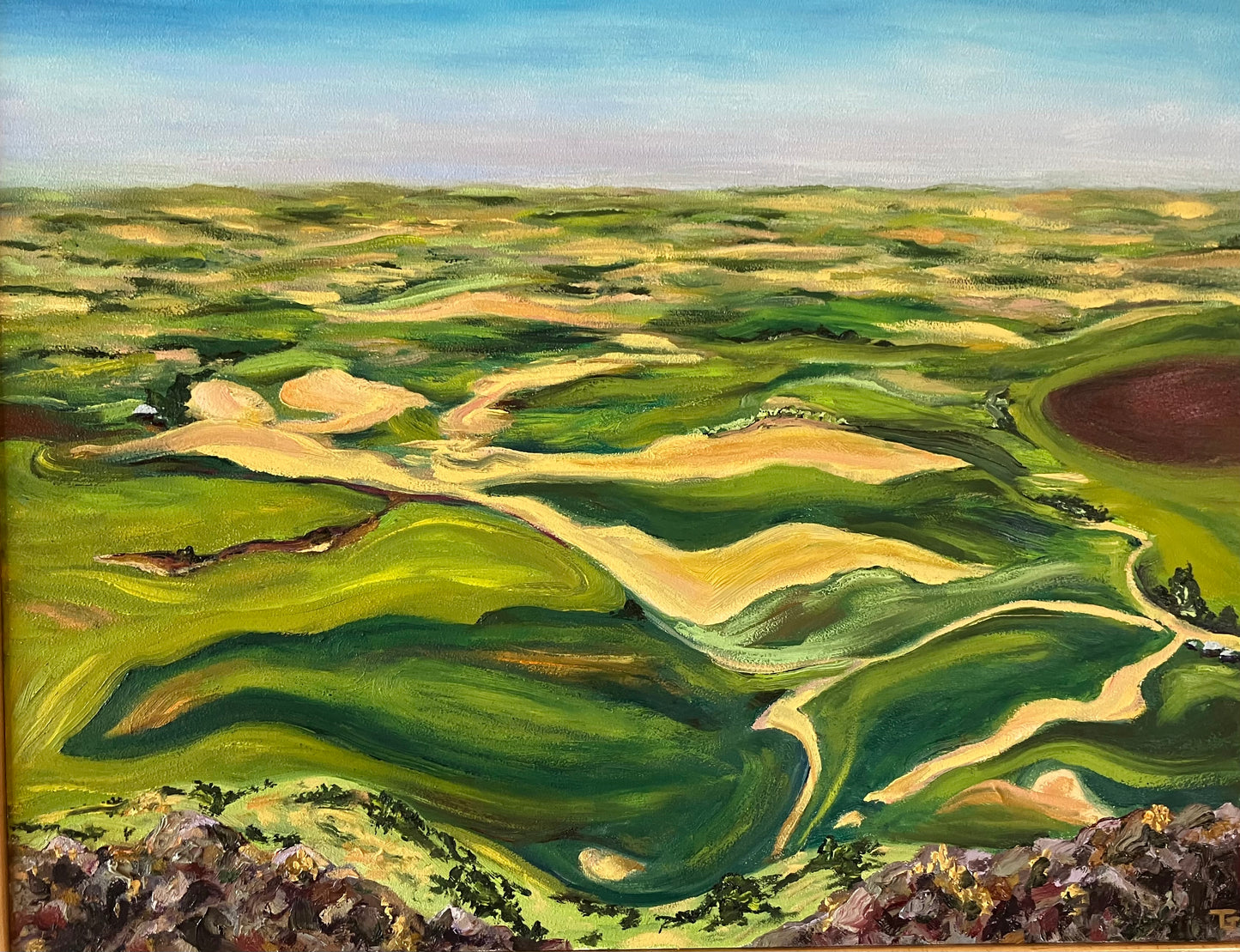 Palouse from Steptoe Butte - Tom Groesbeck - Oil on Cradled Panel