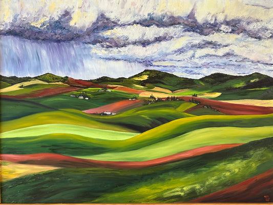 Storm over Latah - Tom Groesbeck - Oil on Cradled Panel