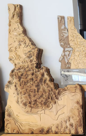 Idaho Topographic Map - Shishona Turner - Layered Laser Cut Wood