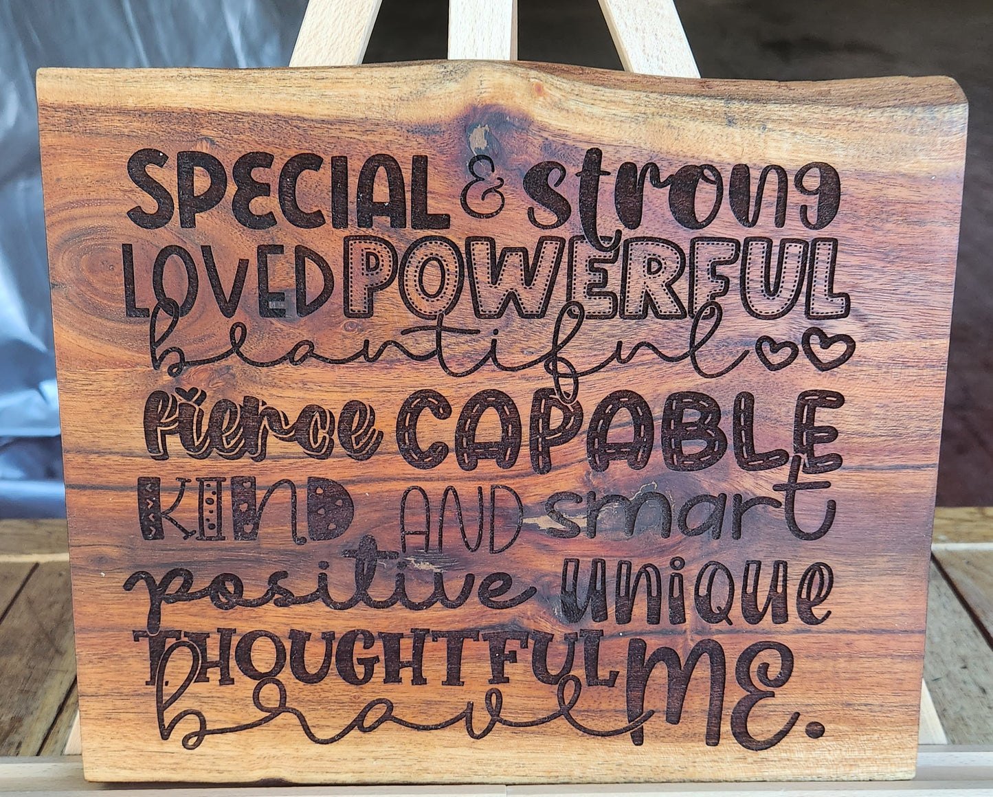 Special & Strong - Shishona Turner - Laser Engraved Live Edge Acacia