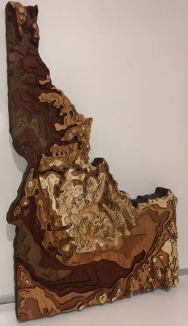 Idaho Topographic Map - Shishona Turner - Layered Laser Cut Wood