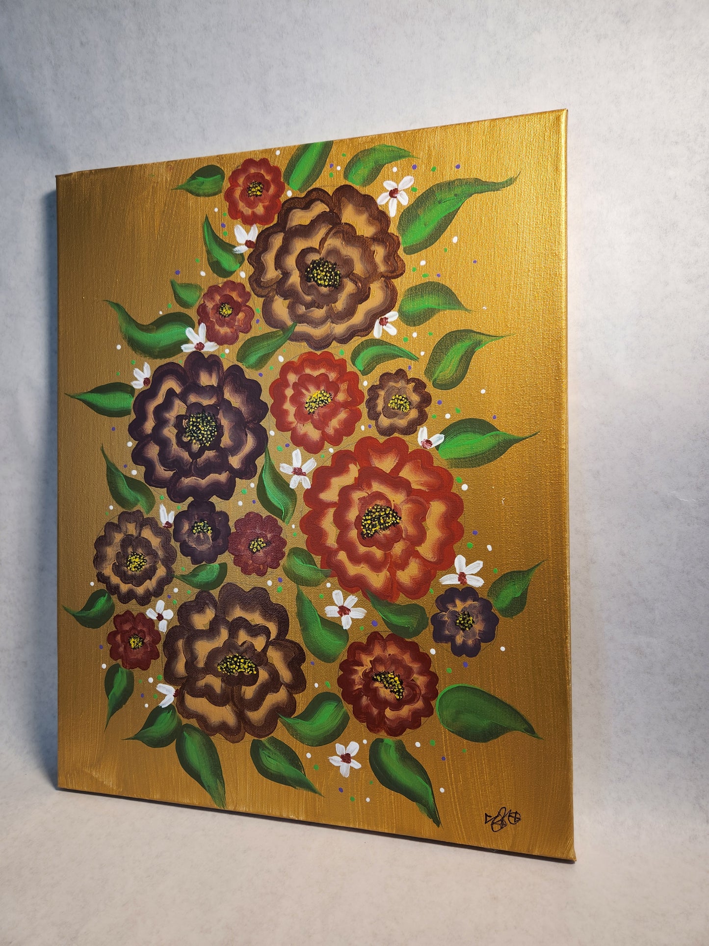 Golden flowers - Shannon Plunkett - Acrylic on canvas