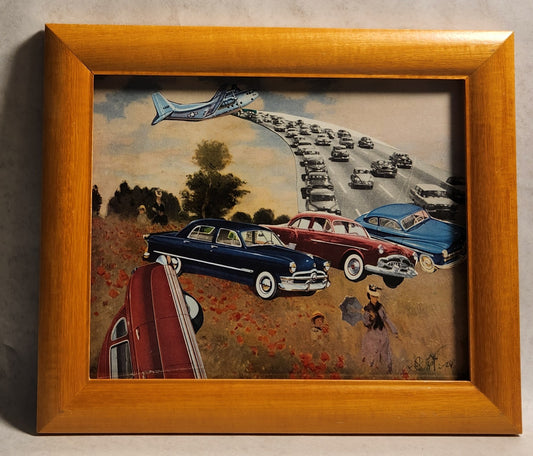 Poppies and Cars - Russ Wheelhouse - Mixed Media