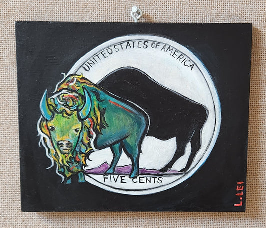 Buffalo - Lucy Mullendore - acrylic on hardboard