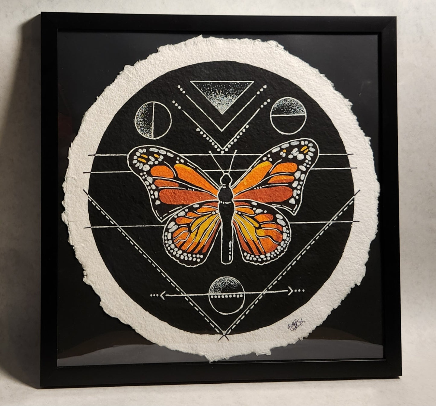 Monarch at midnight - Shannon Plunkett - Acrylic and ink