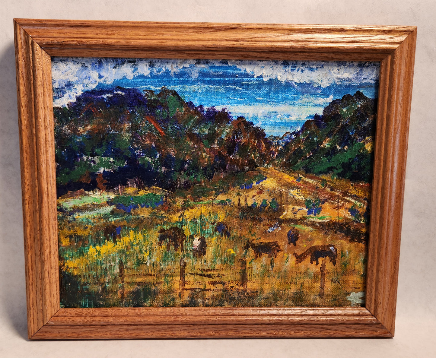 Wallowa Cows & Deer - Plein Air - Kasiah Sword - Oil on canvas