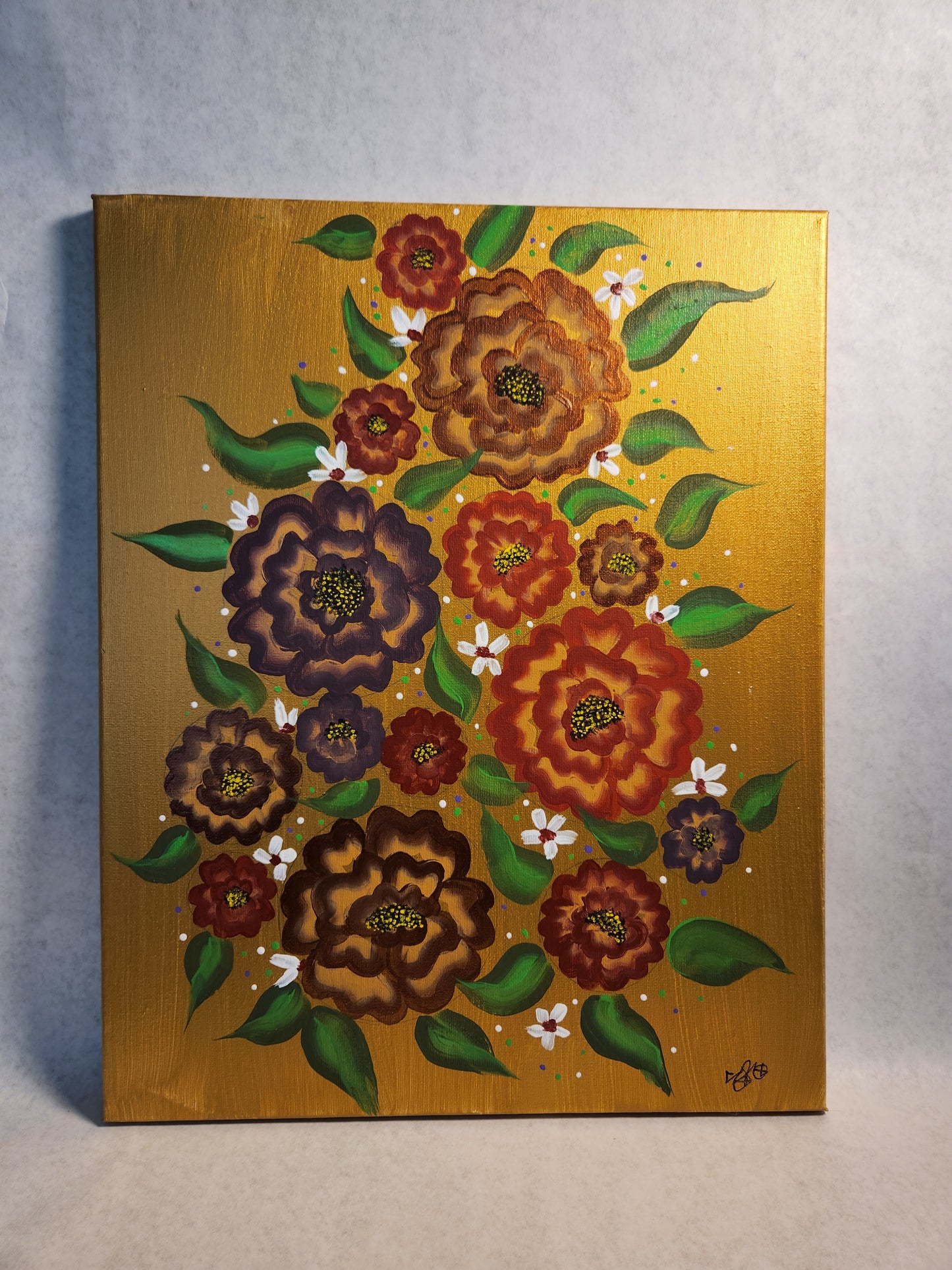 Golden flowers - Shannon Plunkett - Acrylic on canvas